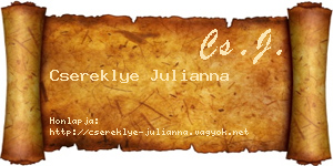 Csereklye Julianna névjegykártya