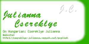 julianna csereklye business card